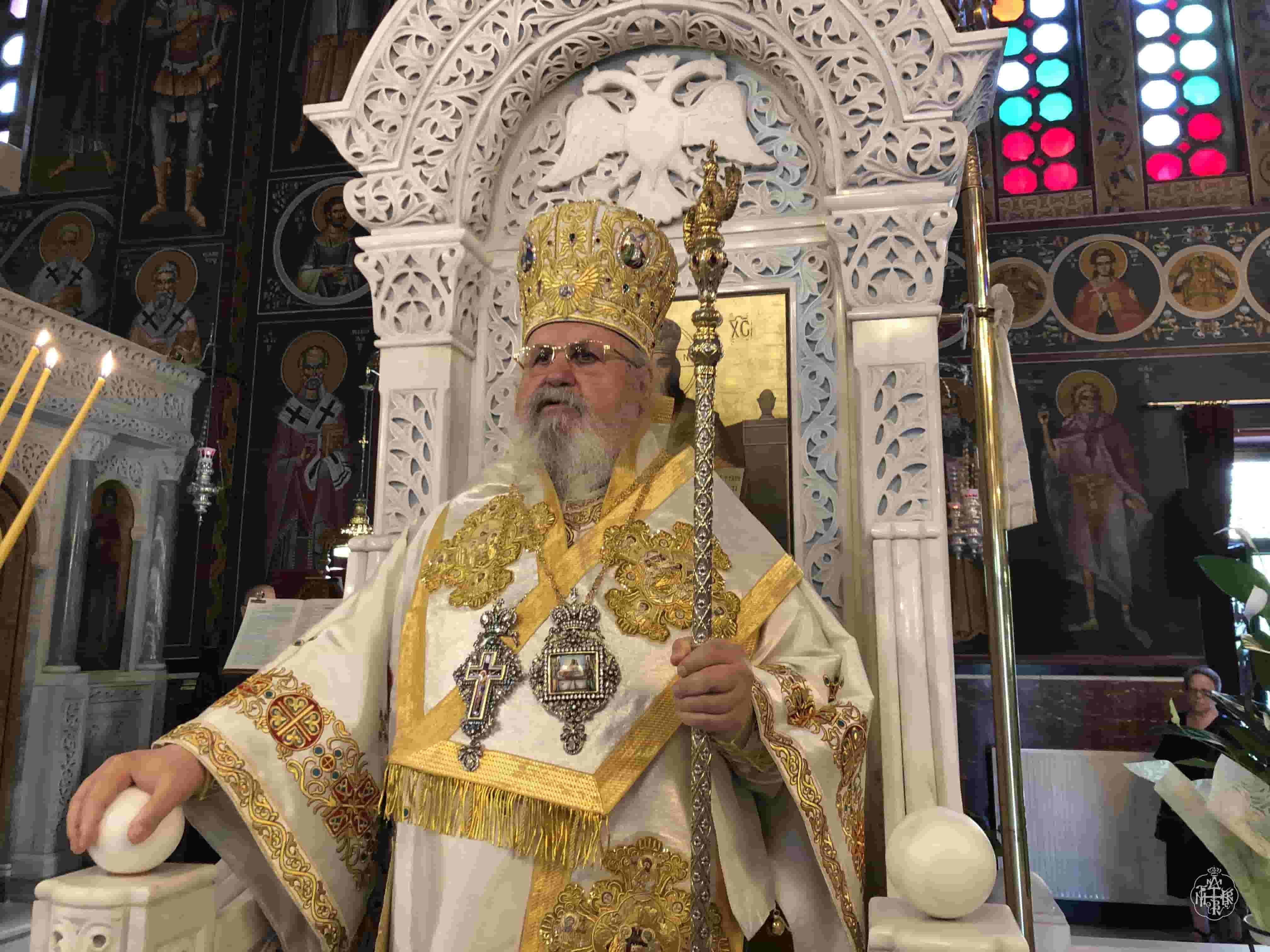 ΑΡΧΙΕΡΑΤΙΚΗ ΘΕΙΑ ΛΕΙΤΟΥΡΓΙΑ ΣΤΟΝ ΠΑΝΗΓΥΡΙΖΟΝΤΑ ΙΕΡΟ ΝΑΟ ΚΟΙΜΗΣΕΩΣ ΘΕΟΤΟΚΟΥ ΚΑΙΣΑΡΙΑΝΗΣ